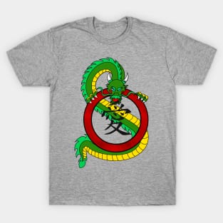 Green Dragon Protecting The Chinese Character of Love T-Shirt